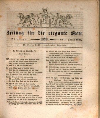 Zeitung für die elegante Welt Dienstag 24. Juni 1828