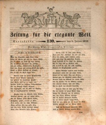 Zeitung für die elegante Welt Samstag 5. Juli 1828