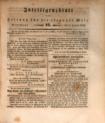 Zeitung für die elegante Welt Dienstag 8. Juli 1828