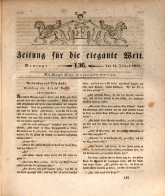 Zeitung für die elegante Welt Montag 14. Juli 1828