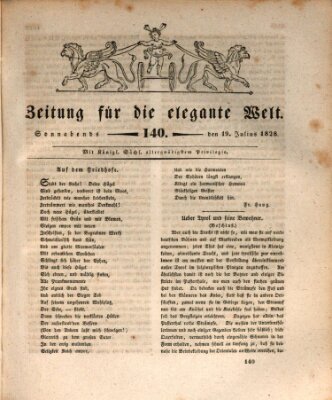 Zeitung für die elegante Welt Samstag 19. Juli 1828