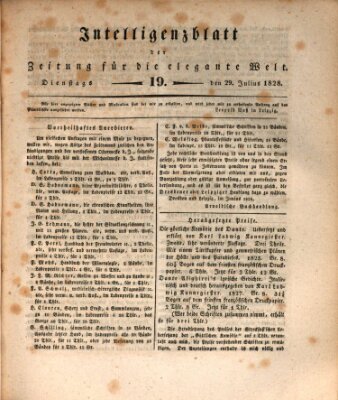 Zeitung für die elegante Welt Dienstag 29. Juli 1828