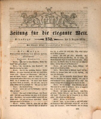 Zeitung für die elegante Welt Dienstag 5. August 1828