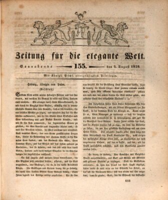 Zeitung für die elegante Welt Samstag 9. August 1828