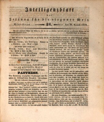 Zeitung für die elegante Welt Dienstag 26. August 1828