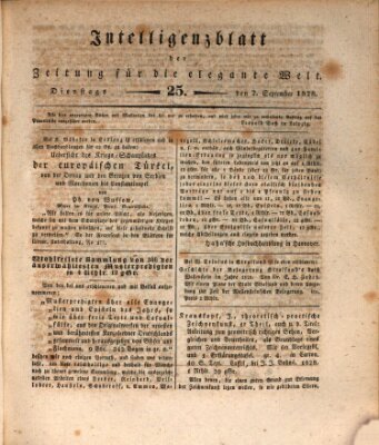 Zeitung für die elegante Welt Dienstag 2. September 1828