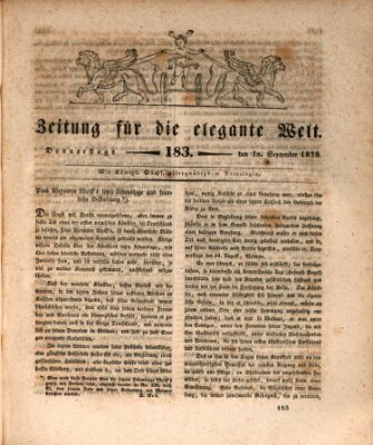 Zeitung für die elegante Welt Donnerstag 18. September 1828