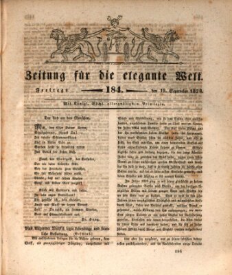 Zeitung für die elegante Welt Freitag 19. September 1828