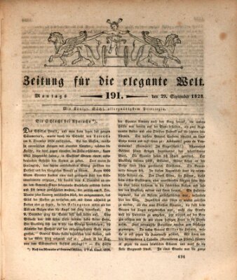 Zeitung für die elegante Welt Montag 29. September 1828