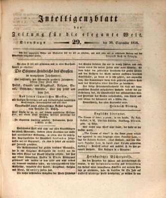 Zeitung für die elegante Welt Dienstag 30. September 1828