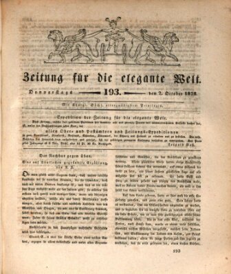 Zeitung für die elegante Welt Donnerstag 2. Oktober 1828