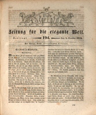 Zeitung für die elegante Welt Freitag 3. Oktober 1828