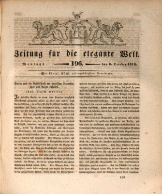 Zeitung für die elegante Welt Montag 6. Oktober 1828