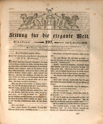 Zeitung für die elegante Welt Dienstag 7. Oktober 1828