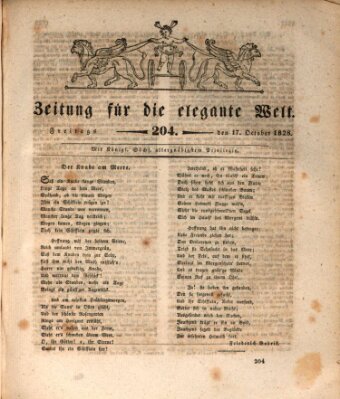 Zeitung für die elegante Welt Freitag 17. Oktober 1828