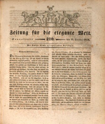 Zeitung für die elegante Welt Samstag 25. Oktober 1828