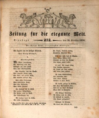 Zeitung für die elegante Welt Dienstag 28. Oktober 1828