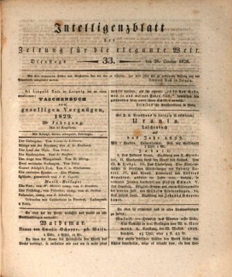 Zeitung für die elegante Welt Dienstag 28. Oktober 1828