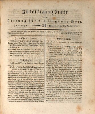 Zeitung für die elegante Welt Freitag 31. Oktober 1828