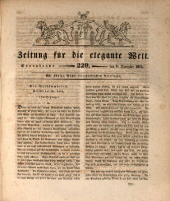 Zeitung für die elegante Welt Samstag 8. November 1828