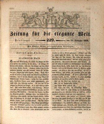 Zeitung für die elegante Welt Freitag 21. November 1828