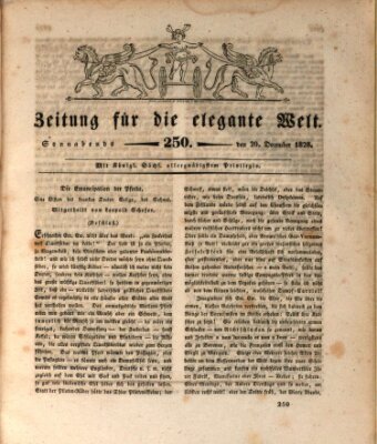 Zeitung für die elegante Welt Samstag 20. Dezember 1828