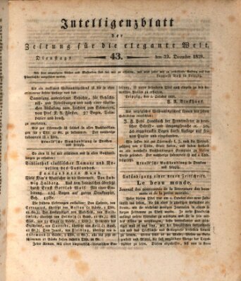 Zeitung für die elegante Welt Dienstag 23. Dezember 1828