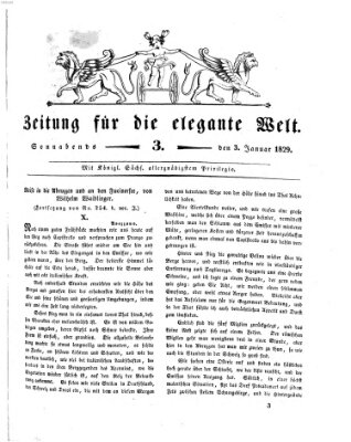 Zeitung für die elegante Welt Samstag 3. Januar 1829