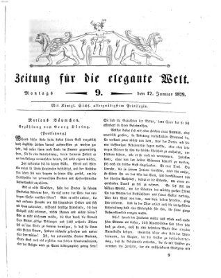 Zeitung für die elegante Welt Montag 12. Januar 1829