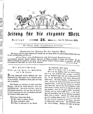 Zeitung für die elegante Welt Montag 2. Februar 1829