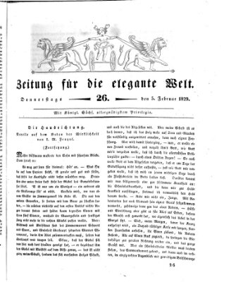 Zeitung für die elegante Welt Donnerstag 5. Februar 1829