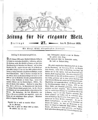 Zeitung für die elegante Welt Freitag 6. Februar 1829