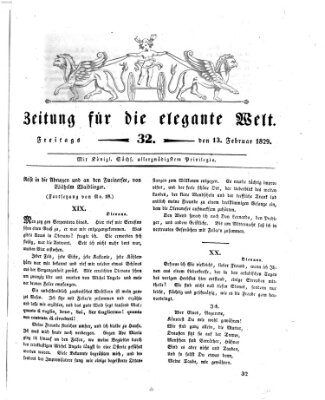 Zeitung für die elegante Welt Freitag 13. Februar 1829