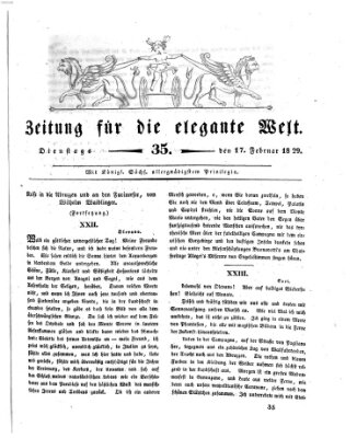 Zeitung für die elegante Welt Dienstag 17. Februar 1829