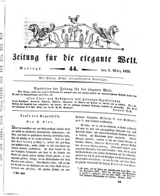 Zeitung für die elegante Welt Montag 2. März 1829