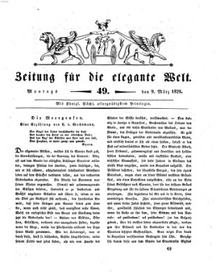 Zeitung für die elegante Welt Montag 9. März 1829