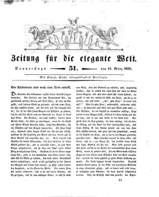 Zeitung für die elegante Welt Donnerstag 12. März 1829