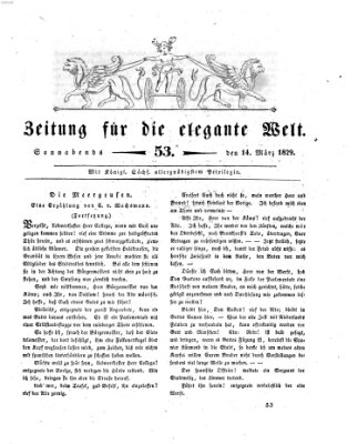 Zeitung für die elegante Welt Samstag 14. März 1829