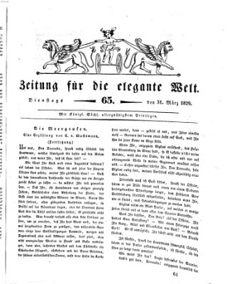 Zeitung für die elegante Welt Dienstag 31. März 1829