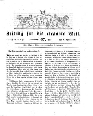 Zeitung für die elegante Welt Freitag 3. April 1829