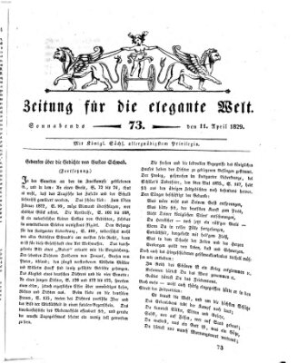 Zeitung für die elegante Welt Samstag 11. April 1829