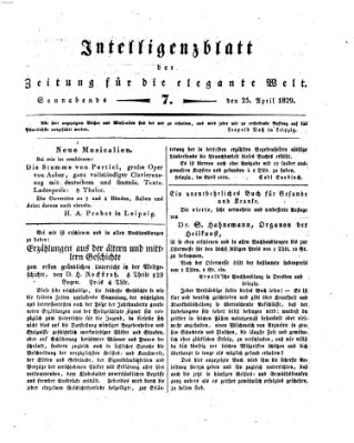 Zeitung für die elegante Welt Samstag 25. April 1829