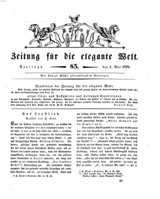 Zeitung für die elegante Welt Freitag 1. Mai 1829