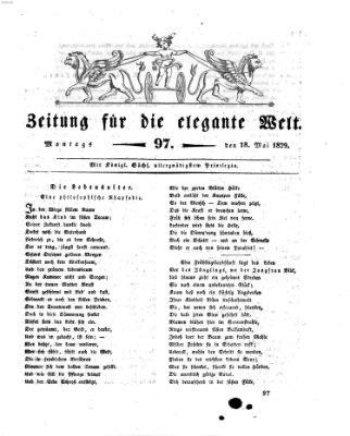 Zeitung für die elegante Welt Montag 18. Mai 1829