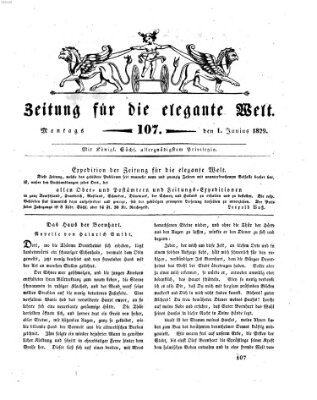 Zeitung für die elegante Welt Montag 1. Juni 1829