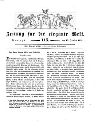 Zeitung für die elegante Welt Montag 15. Juni 1829