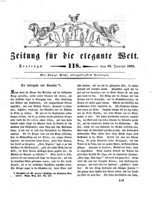 Zeitung für die elegante Welt Freitag 19. Juni 1829