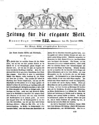 Zeitung für die elegante Welt Donnerstag 25. Juni 1829