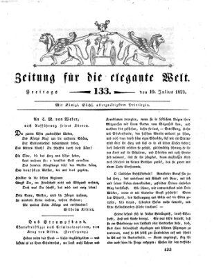 Zeitung für die elegante Welt Freitag 10. Juli 1829