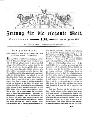 Zeitung für die elegante Welt Samstag 11. Juli 1829